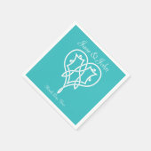 Keltische geweven harten in turquoise servetten (Hoek)