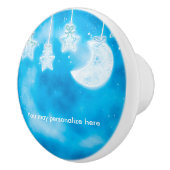 Keltische gloeiende sterren & Moon Blue Sky Neurse Keramische Knop (Rechts)