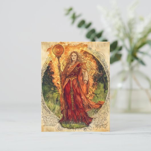 Keltische godin van vuur en genezing briefkaart (Staand voorkant)