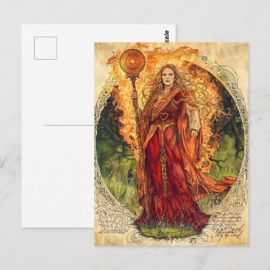 Keltische godin van vuur en genezing briefkaart (Voorkant / Achterkant)