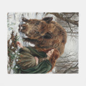 Keltische godin & wild zwijn fleece deken (Voorkant (Horizontaal))