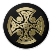 Keltische gouden knoop keramische knop (Voorkant)