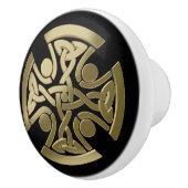 Keltische gouden knoop keramische knop (Rechts)
