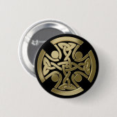 Keltische gouden knoop ronde button 5,7 cm (Voorkant /achterkant)