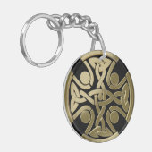 Keltische gouden knoop sleutelhanger (Voorkant Links)