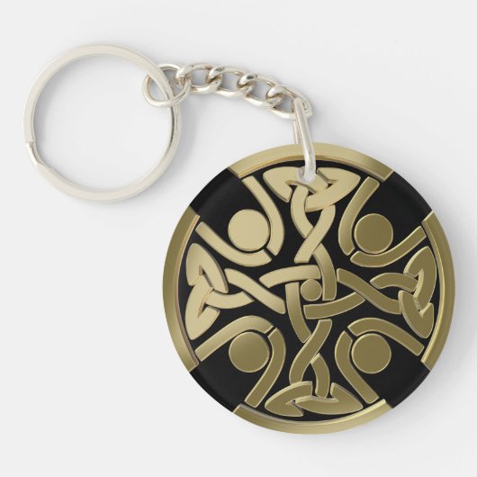 Keltische gouden knoop sleutelhanger (Voorkant)