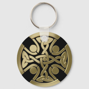 Keltische gouden knoop sleutelhanger