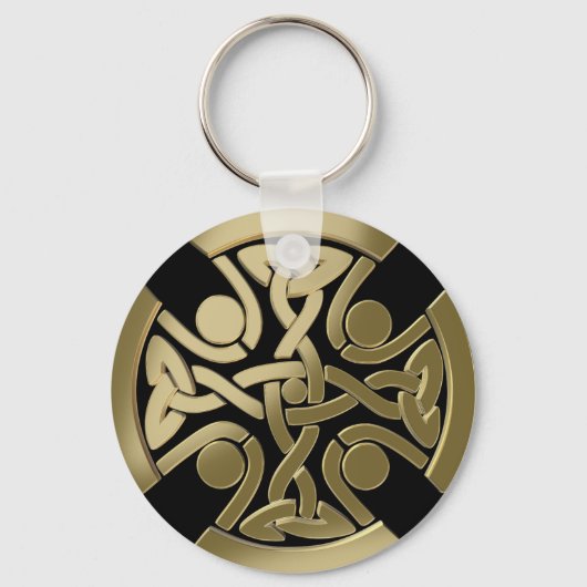 Keltische gouden knoop sleutelhanger (Voorkant)