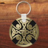 Keltische gouden knoop sleutelhanger (Voorkant)