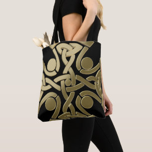 Keltische gouden knoop tote bag