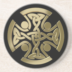 Keltische gouden knoop zandsteen onderzetter