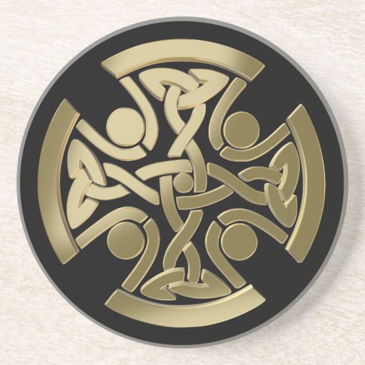 Keltische gouden knoop zandsteen onderzetter (Voorkant)