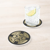 Keltische gouden knoop zandsteen onderzetter (Zijkant)