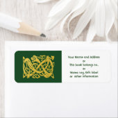 Keltische gouden slang op groen retouradres etiket (Insitu)