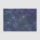 Keltische gouden sterren blauw gevlekt tissuepapier (Voorkant)