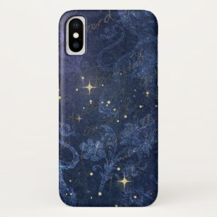 Keltische gouden sterren blauwe florale vervaagde  Case-Mate iPhone case
