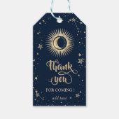 Keltische gouden zon en moonsterren cadeaulabel (Voorkant)