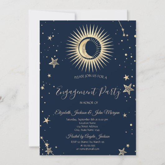 Keltische gouden zon en moonsterren kaart (Voorkant)