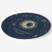 Keltische gouden zon en moonsterren papieren bordje (Gekanteld)
