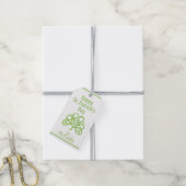 Keltische groene aquarel klavertje vier NAME St. P Cadeaulabel (Met Touw)