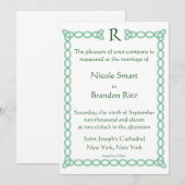 Keltische groene bruiloft uitnodiging (Voorkant / Achterkant)