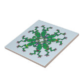 Keltische groene kikkers doen synchroon zwemmen tegeltje (Zijkant)