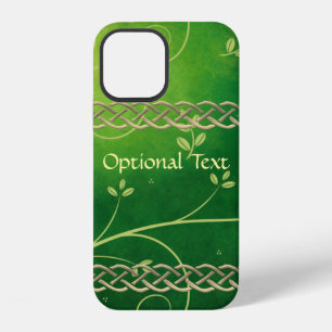 Keltische groene knopen en bladeren iPhone 12 hoesje
