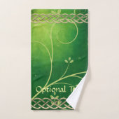 Keltische groene knoppen en bladeren bad handdoek (Handdoek)