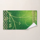 Keltische groene knoppen en bladeren bad handdoek (Handdoek)