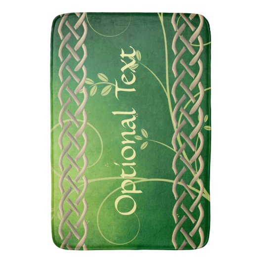 Keltische groene knoppen en bladeren badmat (Voorkant Verticaal)