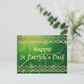 Keltische groene knoppen en bladeren briefkaart (Staand voorkant)