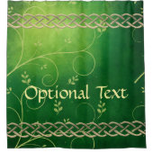 Keltische groene knoppen en bladeren douchegordijn (Voorkant)