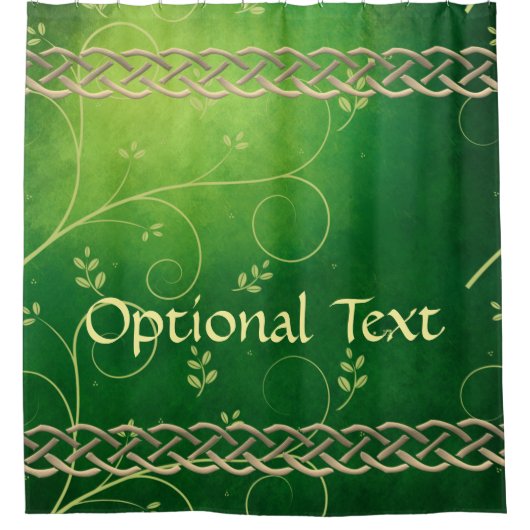 Keltische groene knoppen en bladeren douchegordijn (Voorkant)