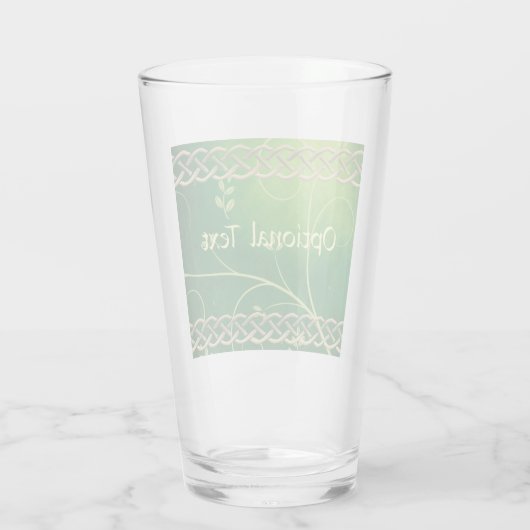 Keltische groene knoppen en bladeren glas (Achterkant)