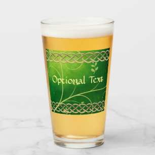 Keltische groene knoppen en bladeren glas