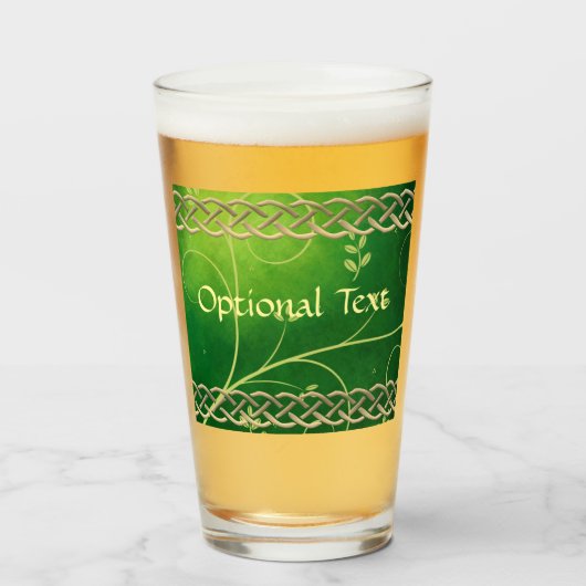 Keltische groene knoppen en bladeren glas (Voorkant gevuld)