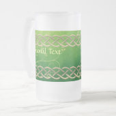 Keltische groene knoppen en bladeren matglas bierpul (Voorkant links)