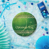 Keltische groene knoppen en bladeren papieren bordje (Feest)