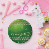 Keltische groene knoppen en bladeren papieren bordje (Feest)