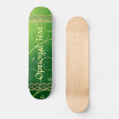 Keltische groene knoppen en bladeren persoonlijk skateboard (Voorkant)