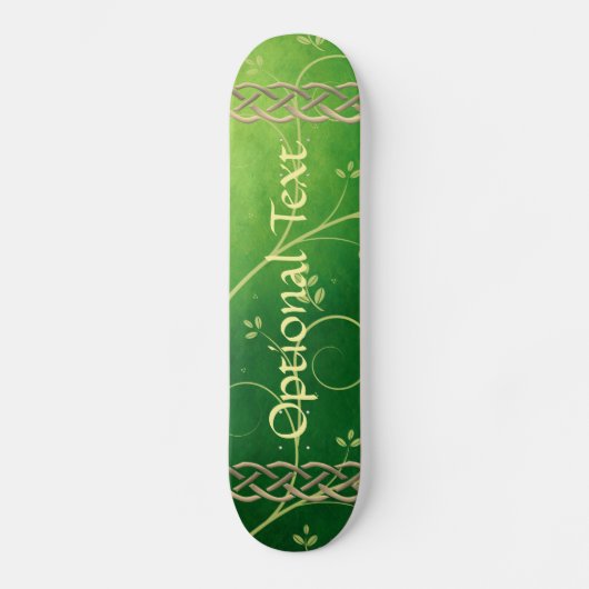 Keltische groene knoppen en bladeren persoonlijk skateboard (Voorkant)