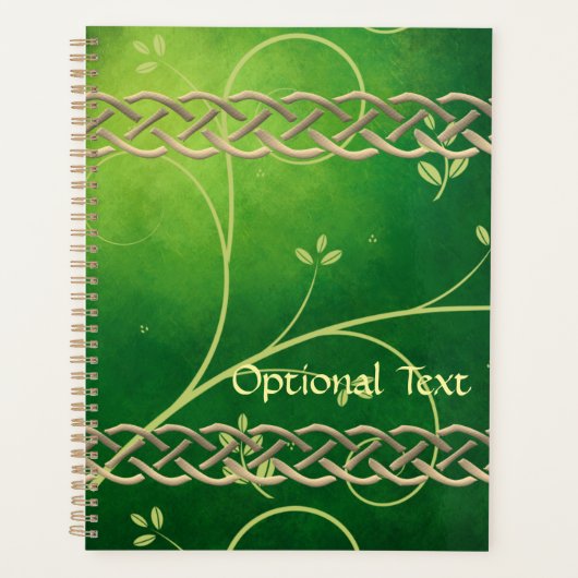 Keltische groene knoppen en bladeren planner (Voorkant)