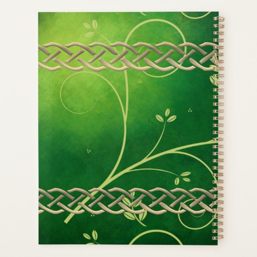 Keltische groene knoppen en bladeren planner (Achterkant)