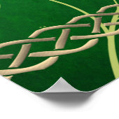 Keltische groene knoppen en bladeren poster (Hoek)