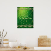 Keltische groene knoppen en bladeren poster (Keuken)