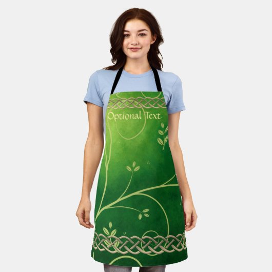 Keltische groene knoppen en bladeren schort (Gedragen)