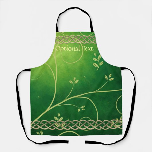 Keltische groene knoppen en bladeren schort (Voorkant)