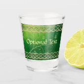 Keltische groene knoppen en bladeren shot glas (Voorkant)