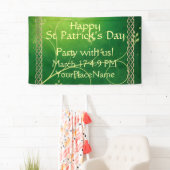 Keltische groene knoppen en bladeren spandoek (Insitu)