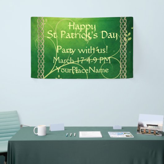 Keltische groene knoppen en bladeren spandoek (Beurs)